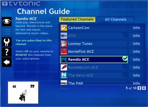 TVTonic Content Channels