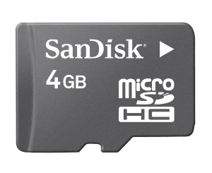 Sandisk 4GB microSDHC is largest capacity of smallest flash card