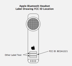 Apple Bluetooth headset FCC drawing