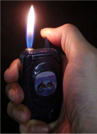 Cell phone cigarette lighter