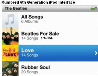 Sixth generation (6G) iPod interface rumor