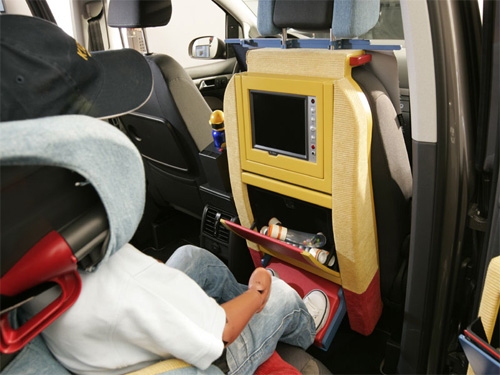GPS for kids in the backseat let them play games and see how long until they reach the destination.