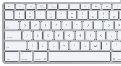 Apple’s new superthin keyboard available in wired or wireless Bluetooth version.