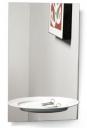 Half a portion mirror has half a dinner plate mounted on the mirror for visual effect