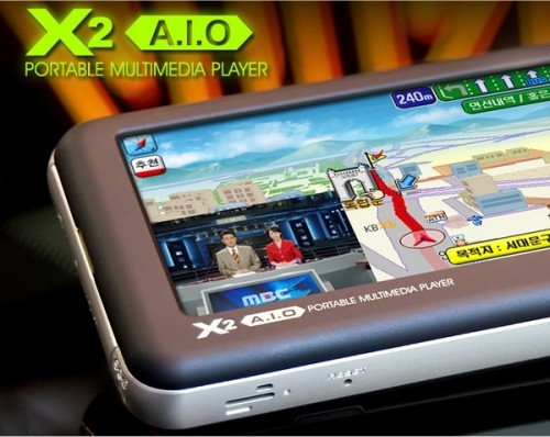 Viliv X2 A.I.O. multimedia player showing picture in picture, tv tuner, dictionary and more