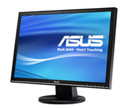 Asus VW198 widescreen monitor is Vista certified with high resolution and quick response time