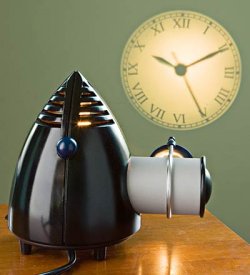 projection clock shows a clock face