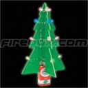 Desktop LED Christmas tree is powered by a 9-volt battery and made out of circuit boards
