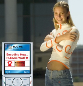 The hug shirt reproduces hugs electronically via your cellphone.