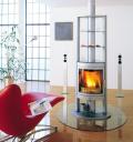 Max Blank wood burning fireplace swivels