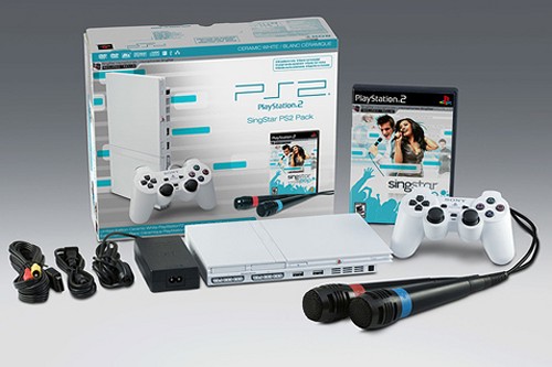 Limited Edition white PS2 bundled with Singstar