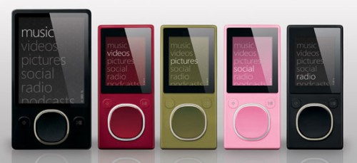 Images of the second generation Zune 2 and Flash-based Zune players from Microsoft