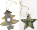 CD and circuit board Christmas ornaments