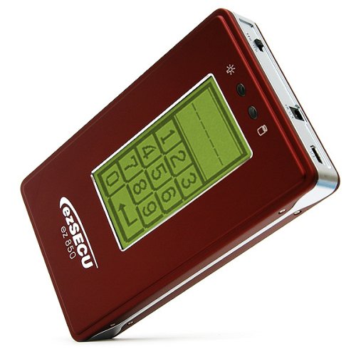 ezSECU external hard drive case features touchscreen