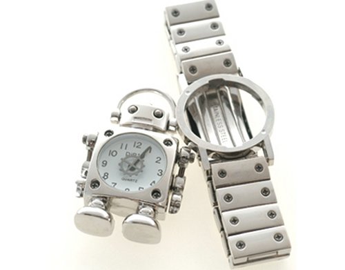 Robot watch transforms into a desk clock