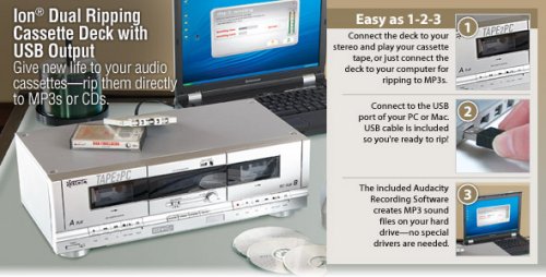 ion dual ripping cassette deck usb output