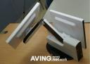 Dual monitors connected with an articulating arm