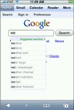 Google builds application interface for iPhone users through the web browser