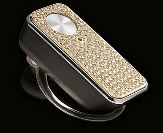 Motopure H12 headset with gold and diamonds