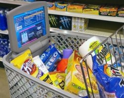 Microsoft’s high-tech grocery cart with video ads