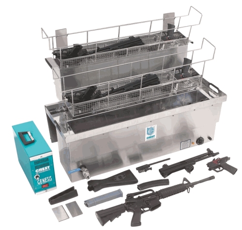 Dishwasher system for cleaning guns
