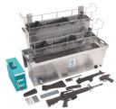Dishwasher system for cleaning guns