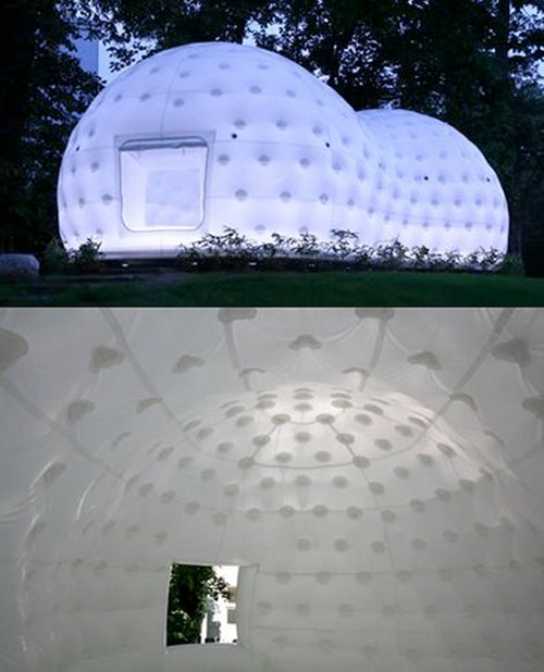 This Japanese teahouse resembles a futuristic glowing peanut SPACESHIP with 