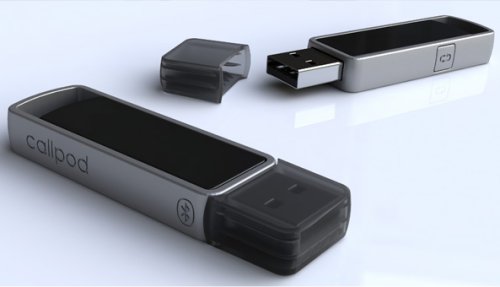Callpod Drone Bluetooth adapter automatically connects and streams VoIP and music to Bluetooth headset