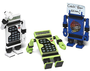 Robot calculators add character to your desk