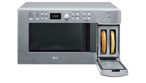 LG Microwave Toaster looks weird, saves space