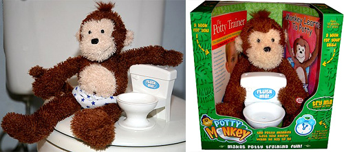 Potty Monkey teaches you how to use the toilet