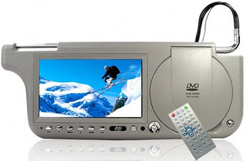 Touchscreen sun visor with DVD, TV and radio