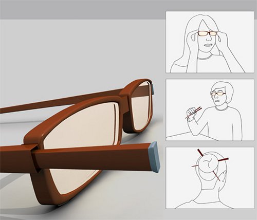 Hide chopsticks in your glasses