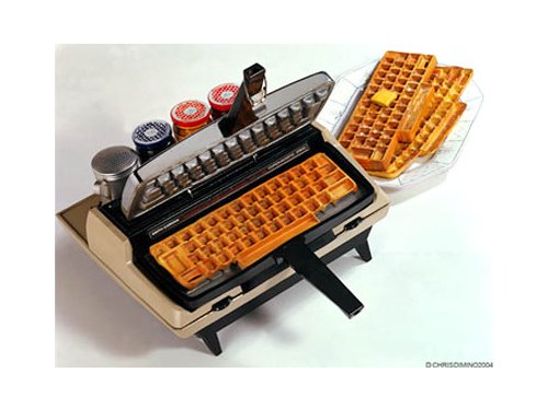 Waffle keyboard maker for a well balanced geek breakfast