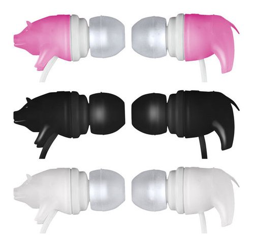Greenhouse pig shaped earphones