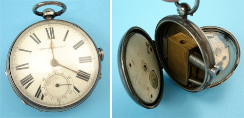 English Railroad Pocket watch with gun inside