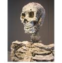 Skeleton made up of old melted cassettes