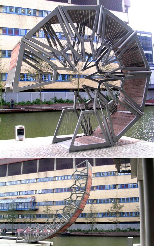 The Rolling Bridge retracts out of the way