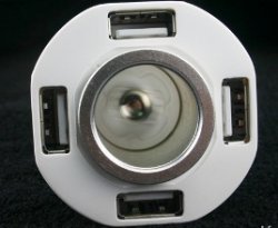 In-car charger with USB ports