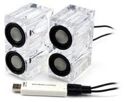 Crystal USB speakers for your desktop