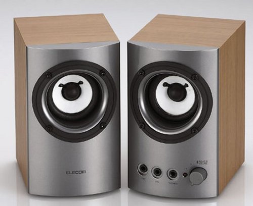 Elecom MS-130 wood speakers