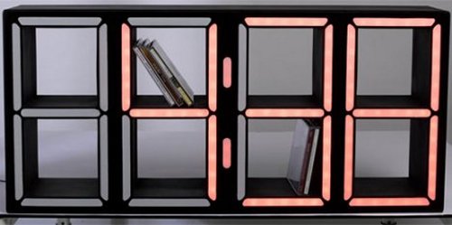Giant LED clock shelf is all about time and your stuff
