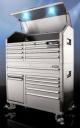 Kobalt ultimate tool chest has a sound system & fridge