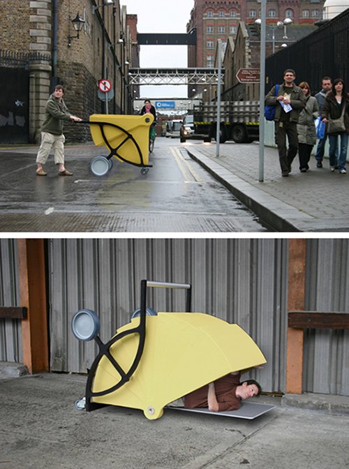 Give the homeless a cart & let them sleep in it