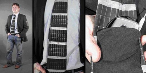 Solar powered necktie combines business with geek