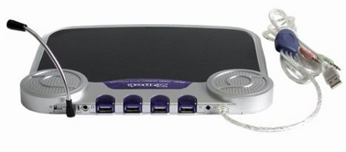 Zone mouse pad with USB hub & microphone