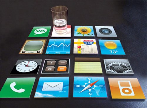 iPhone coasters protect your table’s user interface