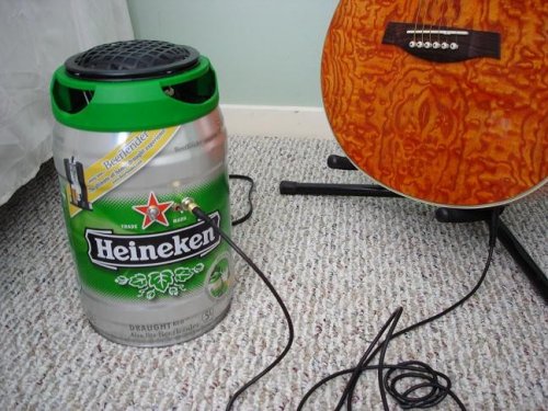 DIY Heineken Draught Keg guitar amplifier