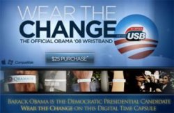 Obama supporters get USB bracelets