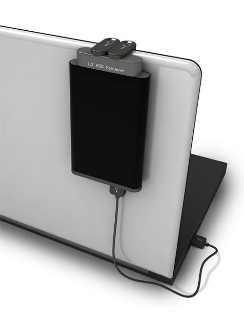Hang your external hard drive on your laptop